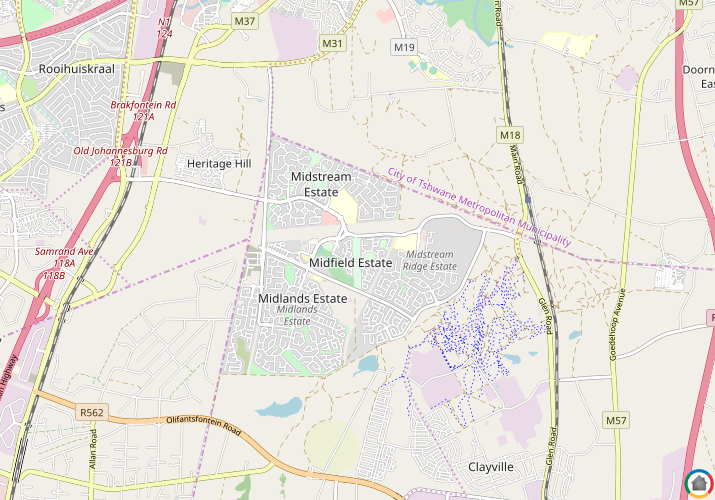 Map location of Midrand Estates